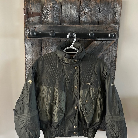Vintage Women's Descente Cropped Ski Full Zipper Jacket - Size 6 - Picture 1 of 2